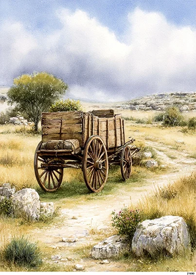 CN21690 papier ryżowy STARY WÓZ GOSPODARSKI