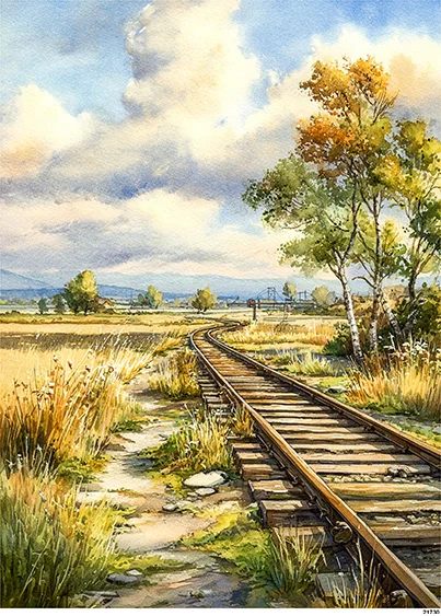 CN21730 papier ryżowy STARE TORY KOLEJOWE