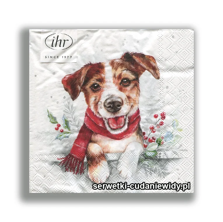 6201PACZKA zimowy jack russel terrier SERWETKI PACZKA 20 szt.