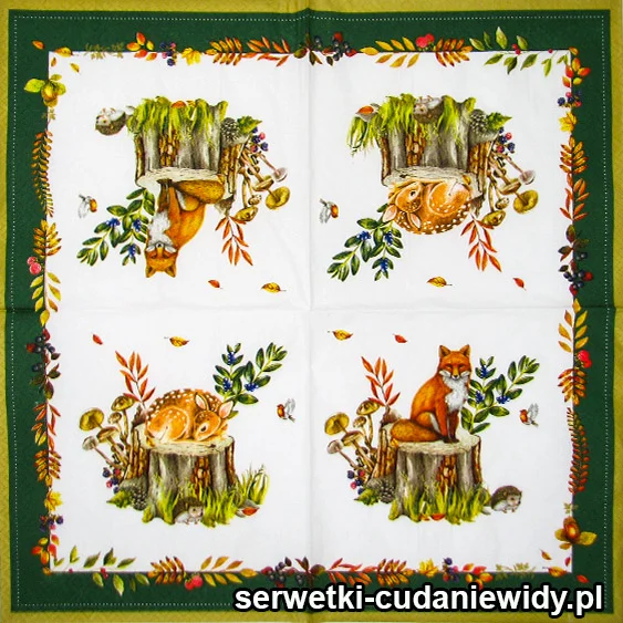 6292 ZWIERZĘTA LEŚNE serwetki pojedyncze