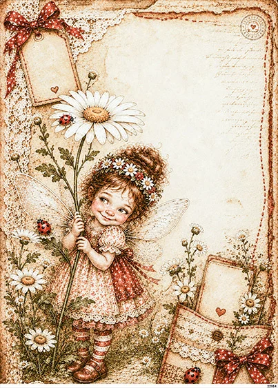 CN22884 papier ryżowy DZIEWCZYNKA WRÓŻKA