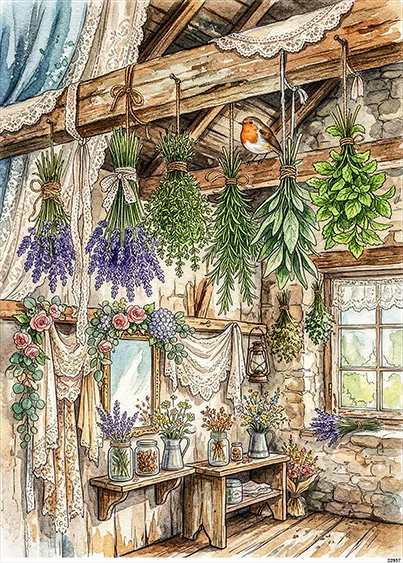 CN22937 papier ryżowy ZIOŁA SUSZĄCE SIĘ