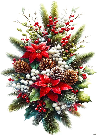 CN23396 papier ryżowy STROIK Z POINSETIĄ