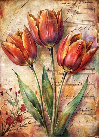 CN23873 papier ryżowy TULIPANY