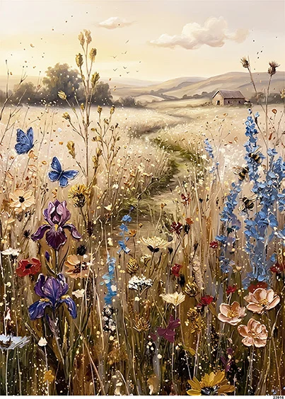 CN23916 papier ryżowy ŁĄKA
