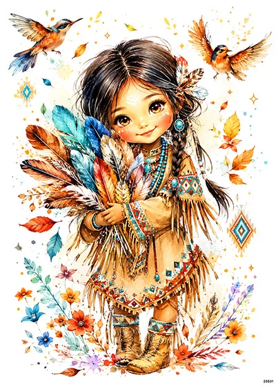 CN25531 papier ryżowy MAŁA INDIANKA