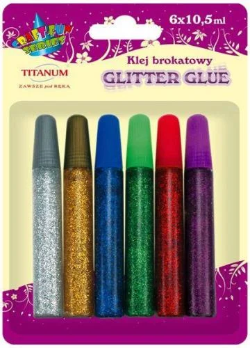 TI263963 Klej brokat. 6-kol. 10ml, Titanum
