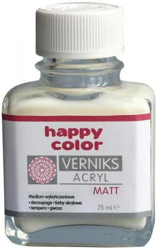 HCL09549 Werniks akrylowy MATT, 75 ml, przezroczysty, Happy Color