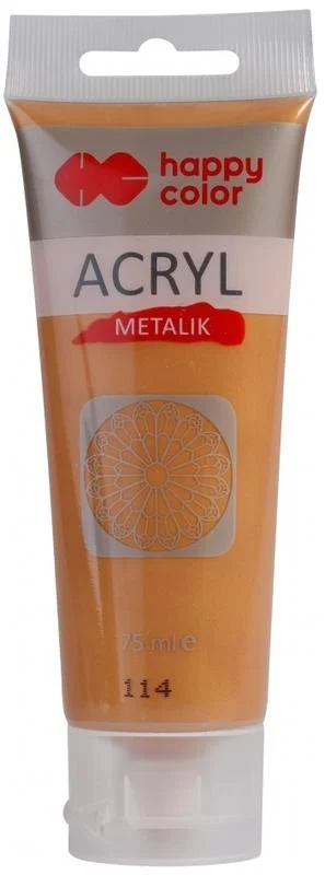 HCL001208 Farba akrylowa 75 ml, głębokie złoto metalik, Happy Color