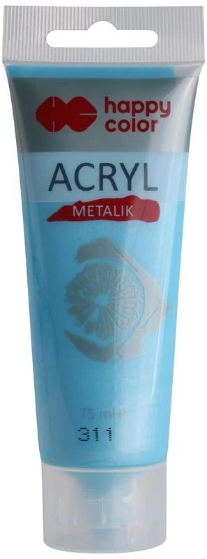 HCL036880 Farba akrylowa 75ml niebieski Tiffany metalik, Happy Color