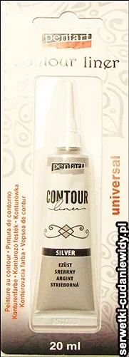 PN518903 PENTART KONTURÓWKA 20 ml METALICZNY SREBRNY