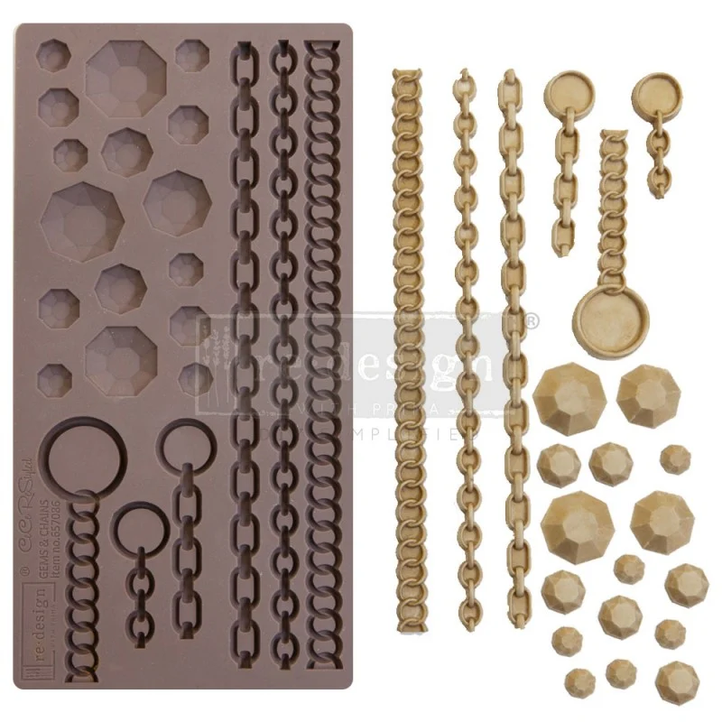PN510982 PRIMA FOREMKA SILIKONOWA 20x27 GEMS & CHAINS