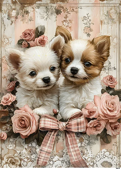 CN9979 papier ryżowy SZCZENIĘTA CHIHUAHUA