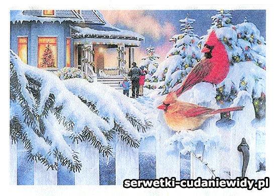 RC008019-A6 Kardynały Wśród Sniegu