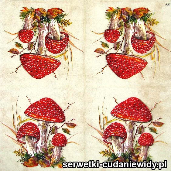 6536 MUCHOMORY serwetki pojedyncze