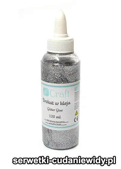 DPBK002 Brokat w kleju 120 ml srebrny, Dp Craft