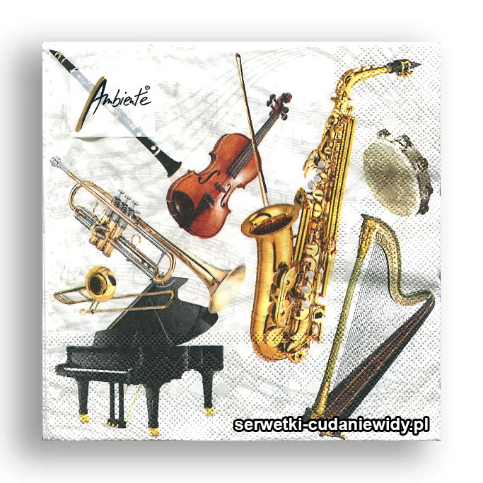 1141PACZKA instrumenty muzyczne SERWETKIA PACZKA 20 szt